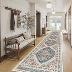 Madane Hallway Runner Rug 2'6''x14' Kitchen Runners Vintage, Navy Blue - Image 4