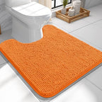 OLANLY Toilet Rugs U-Shaped 24x24, Soft Absorbent Chenille Contour Rugs by OLANLY