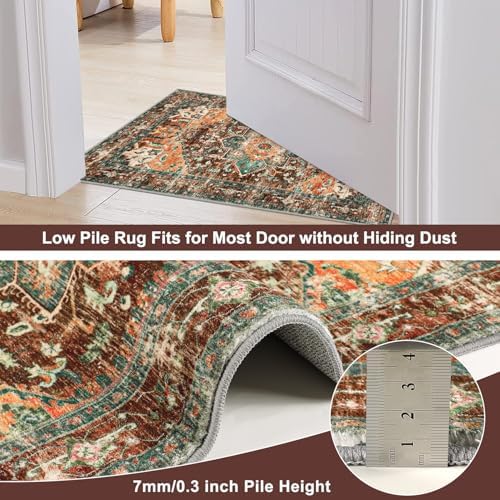 Yamaziot Washable Runner Rug, 2x8 Non-Slip Boho Vintage Hallway Kitchen Rug - Image 5