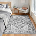 Lofus 3x5 Area Rugs for Living Room Bedroom, Small Carpet Floral Grey - Image 2