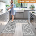 3 Piece Kitchen Rugs Set, Non Slip Washable Floor Mats with Water Absorbent - Image 6