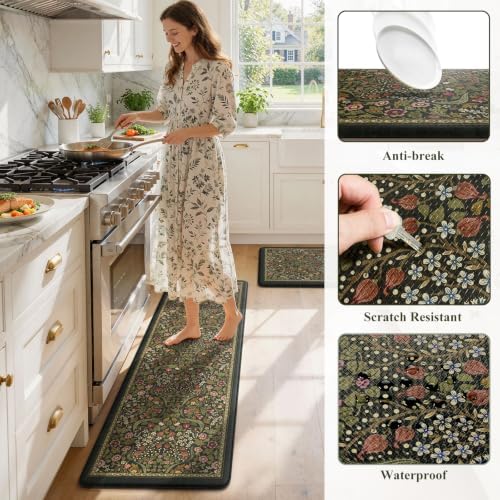 Collive Anti Fatigue Mats for Kitchen Floor Washable Padded Kitchen Rug Set - Image 6