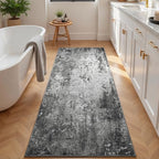 2.6x8 Black Rug Runners for Hallways Kitchen Runner Rug Non Slip Washable Black Long Runner Rugs with Rubber Backing Soft Abstract Carpet Runner for Bedroom, Kitchen, Bathroom, Entryway - Image 3