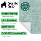 GORILLA GRIP Bath Rug Mat for Bathroom, Absorbent Chenille, 36x24 Sea Blue - Image 2