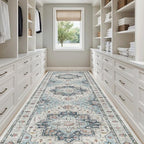 Madane 4x12 Wide Hallway Runner Rug Washable for Living Room, Blue - Image 3