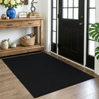 EARTHALL Washable Area Rug, Non Slip Entryway Rug, 4x5 Ft, Black Heather by Unknown