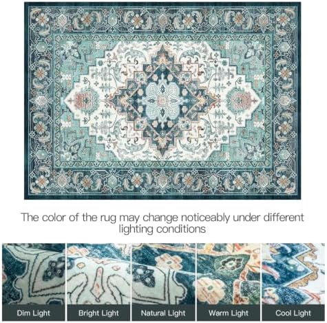 Lofus 9x12 Area Rugs for Living Room, Soft Boho Carpet Floral Green Beigee - Image 6