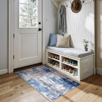RELEANY Washable 3'x4' Abstract Area Rug for Living Room Blue Gray by RELEANY