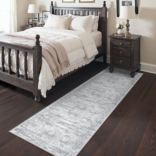 2x8 Runner Rug Non Slip,Washable Hallway Runner Rug,Grey - Image 4