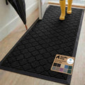 GORILLA GRIP WeatherMAX Door Mat, Indoor Outdoor, 72x24, Black Quatrefoil by GorillaGrip