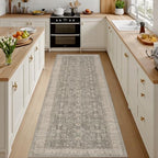 3x14 Hallway Washable Runner Rug: Kitchen Carpet Warm Taupe by Luxturiy