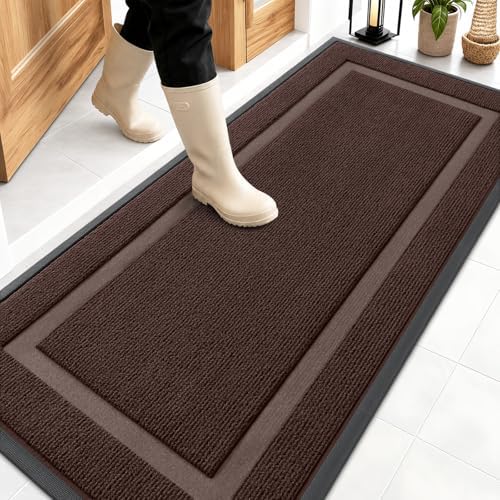 OLANLY Front Door Mat Outside 59x23, All-Season Heavy-Duty Rubber Doormat by OLANLY