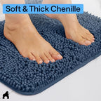 GORILLA GRIP Bath Rug Mat for Bathroom, Absorbent Chenille, 48x24 Navy Blue - Image 4