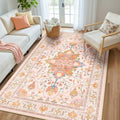 RELEANY Washable Area Rug, 5'x8', Pink/Light Pink/Colorful by RELEANY