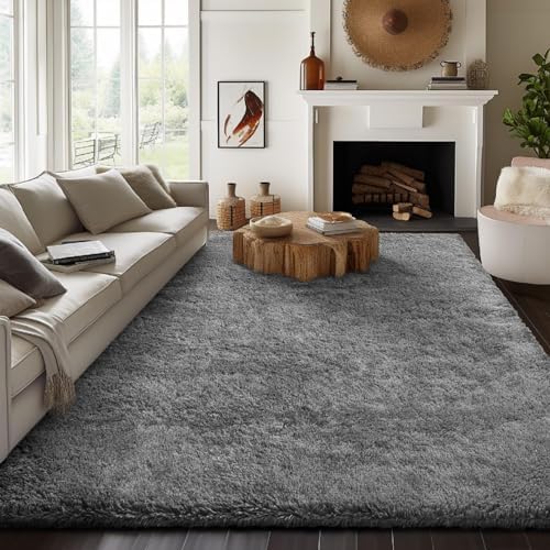 Ophanie 7x9 Area Rugs,Upgrade Non-Slip Fluffy Soft Rugs for Living Room,Large Shag Grey Fuzzy Plush Rug,Gray Shaggy Big Carpets for Bedroom,Kids Boys Girls Dorm Decor with Over 99 pcs Pile fibers - Image 5