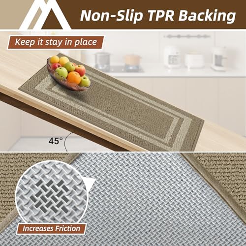 COSY HOMEER Kitchen Rugs Sets of 2 Non-Slip Washable,24"x35"+24"x60" - Image 4