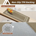 COSY HOMEER Kitchen Rugs Sets of 2 Non-Slip Washable,24"x35"+24"x60" - Image 4