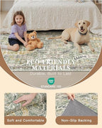 Madane Kitchen Runner 2'6''x8' Soft Rug Runners for Hallways, Green/Gold - Image 5