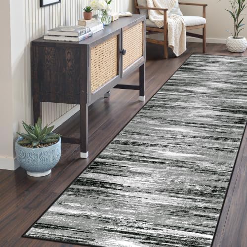 2'6 x 8' Runner Rug Non Slip,Washable Kitchen Rugs,Black - Image 3