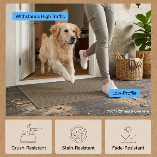 GORILLA GRIP® HydroABSORB Door Mat for Indoor Outdoor Use, 72x24 Beige - Image 5