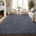 PLHXFR 8x10 Area Rugs Living Room: Fluffy Bedroom Rug Shag Carpet Grey by PLHXFRSoftAreaRugs