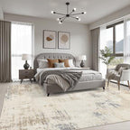 10x12 Area Rug Living Room: Modern Washable Soft Carpet Beige Brown - Image 3