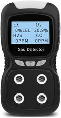 XLA Alert Portable Gas Detector, Gas Clip 4 Gas Monitor Meter Tester Analyzer, Rechargeable LCD Display Sound Light Shock Air Quality Tester, 2 Year Detector…