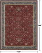 Hazo Haus Oriental 9x12 Soft Rugs for Living Room - Dark Red Rugs for Bedroom Aesthetic, Dining Room Under Kitchen Table, Washable Soft Non Slip Large Area Vintage Décor - Image 2