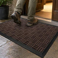 Mibao Front Door Mat Outdoor Entrance, 36" x 24" Heavy Duty Welcome Mat for Outdoor and Indoor, Waterproof Dirt Trapper Doormat, Super Absorbent Indoor Entryway Mat for Patio & Porch - Brown by Mibao