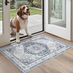 Madane Washable Area Rug 2x3 Small Entryway Rugs Non-Slip, Navy/White - Image 2