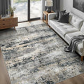 pmtsns Area Rugs 5x7 for Living Room: Washable Rug Modern Abstract Neutral Soft Non-Slip Low-Pile Indoor Carpet for Bedroom Dining Room Playroom Home Office (Black Grey Brown, 5'x7') by pmtsns