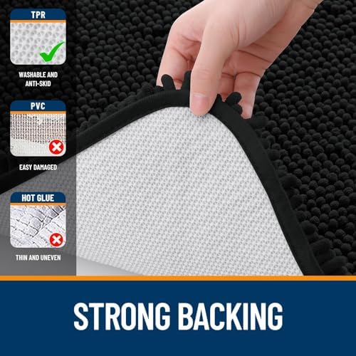 OLANLY Toilet Rugs U-Shaped 20x20, Soft Absorbent Chenille Contour Rugs - Image 6