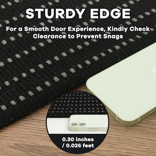 EARTHALL Washable Entryway Rug, Non Slip Area Rug, 3x5 Ft, Black/Grey - Image 2