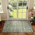 2x4 Area Rugs for Livingroom Entryway Bathroom, Washable Kitchen Mats,Green by Lofus