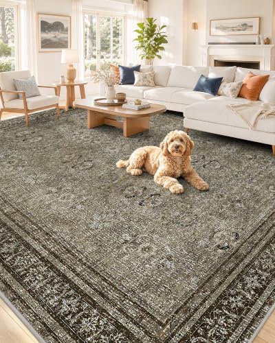 OLANLY 8x10 Washable Area Rug, Soft Non Slip Carpet for Bedroom Living Room by OLANLY