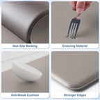StepRite Kitchen Mats for Floor, 2-Piece Anti-Fatigue Kitchen Rugs, Khaki - Image 3