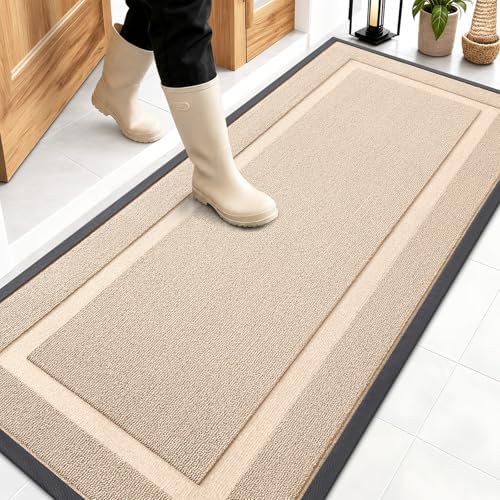 OLANLY Front Door Mat Outside 59x23, All-Season Heavy-Duty Rubber Doormat by OLANLY