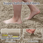 5x8 Fluffy Shag Area Rugs for Living Room Bedroom: Soft Carpet Gray Camel - Image 5
