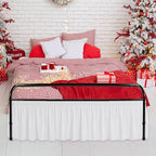 Wrap Around King Bed Skirt Split Corner 25" Drop-Elastic Long Dust Ruffle - Image 5