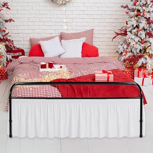 Wrap Around Queen Size Bed Skirt Split Corner 15" Drop-Elastic Dust Ruffle - Image 4