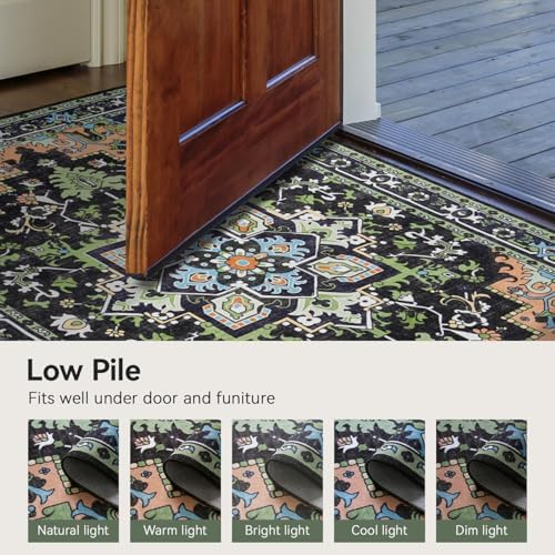 Lofus 8x10 Area Rug for Living Room Bedroom, Dark Green Washable Carpet - Image 6