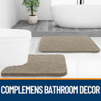 OLANLY Bathroom Runner Rugs 44x24, Soft Absorbent Chenille Bath Rugs, Rubber Backing Quick Dry, Machine Washable Long Bath Mats for Bathroom Floor, Tub and Shower, Home Decor Accessories, Warm Taupe - Image 7