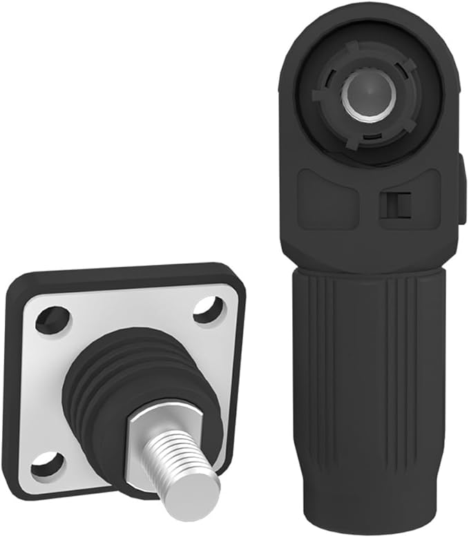 1 Set Battery Energy Storage Connector, Quick Plug Terminal High Current Connectors Right Angle Plug and Socket IP67 Waterproof Power Connector Stud Wiring Method 100A 16mm² (100A, Black)