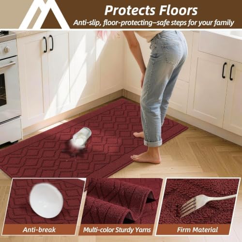 COSY HOMEER Kitchen Rugs 24"x35" Non-Slip Washable Kitchen Mats for Floor - Image 6
