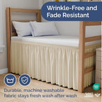 CGK Linens Dorm Room Bed Skirt Twin XL - Dorm Essentials - 32" Off White - Image 6