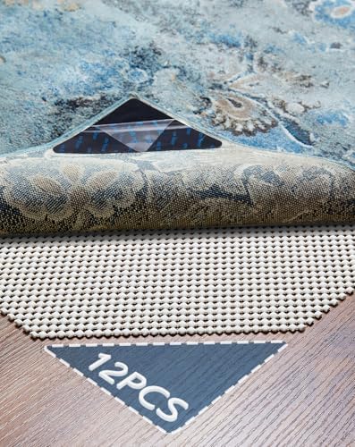 Veken Rug Gripper Pad for Hardwood Floors Tile Floors with 12 Pcs Rug Tape, Thick Cushion Non Slip Rug Pads for Area Rugs, Under Carpet Anti Skid Mat, Keep Your Rugs Safe and in Place, 2x3 Ft by Veken