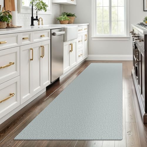 EARTHALL Washable Runner Rug, Non Slip Foyer Runner, 3x8 Ft, Turquoise/Gray - Image 6