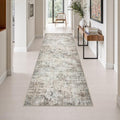 3x10 Washable Runner Rug：Modern Abstract Kitchen Soft Carpet Brown by FXRHLP