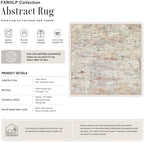 Area Rug Living Room: 6x6 Modern Washable Indoor Soft Carpet Taupe - Image 2