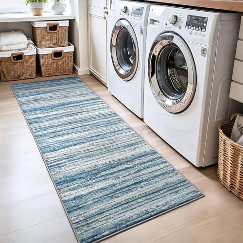 Chicrug 2x6 Blue Washable Runner Rug for Hallway Kitchen Entryway Non Slip - Image 5